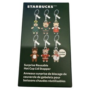 Starbucks NWT Reusable Hot Cup Lid Stoppers Holiday Unopened Box